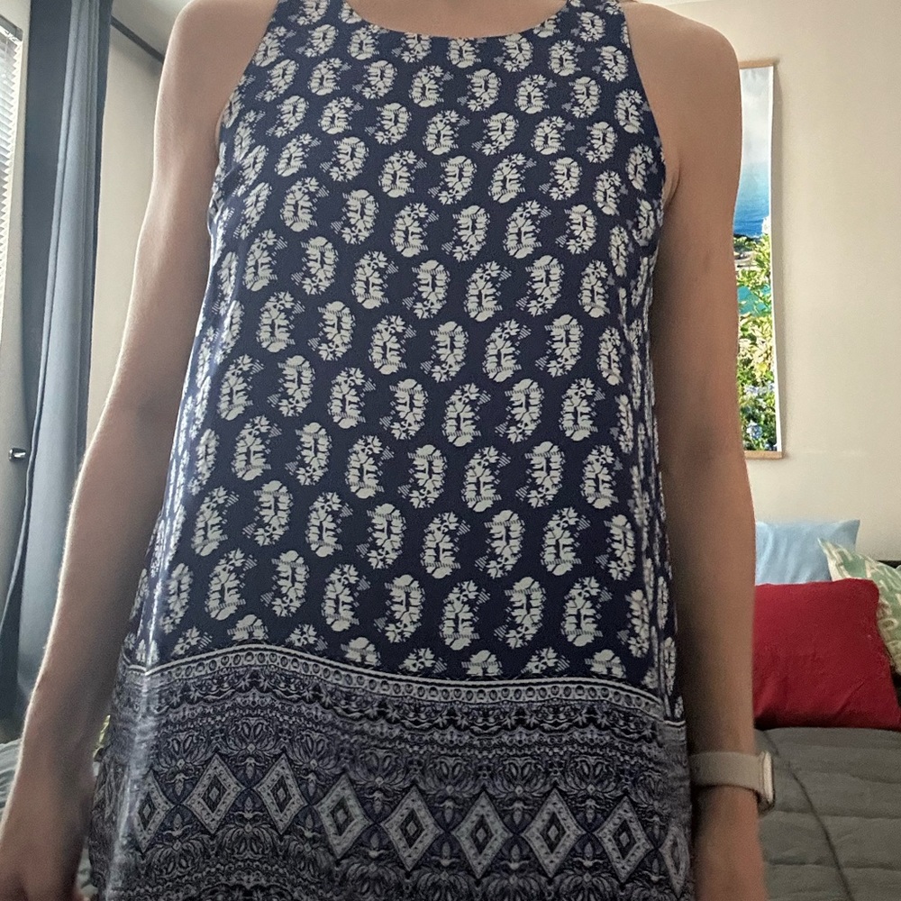 Alice Collection Blue and White Tank Top - Picture 3 of 4